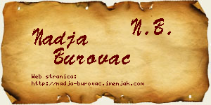 Nadja Burovac vizit kartica